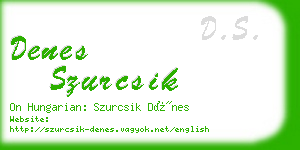 denes szurcsik business card